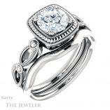 Round Cut Forever One Moissanite Engagement Ring #GTJ1015-round-fo-w 6 Round Cut Forever One Moissanite Engagement Ring #GTJ1015-round-fo-w