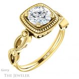 Round Cut Forever One Moissanite Engagement Ring #GTJ1015-round-fo-y 4 Round Cut Forever One Moissanite Engagement Ring #GTJ1015-round-fo-y