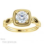 Round Cut Forever One Moissanite Engagement Ring #GTJ1015-round-fo-y 1 Round Cut Forever One Moissanite Engagement Ring #GTJ1015-round-fo-y