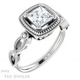 Princess Cut Forever One Moissanite Engagement Ring #GTJ1015-square-fo-w