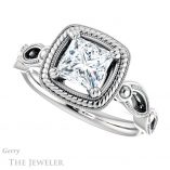 Princess Cut Forever One Moissanite Engagement Ring #GTJ1015-square-fo-w