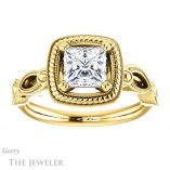 Princess Cut Forever One Moissanite Engagement Ring #GTJ1015-square-fo-y 1 Princess Cut Forever One Moissanite Engagement Ring #GTJ1015-square-fo-y