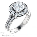 Cushion Cut Forever One Moissanite Engagement Ring #GTJ1016-cushion-fo-w