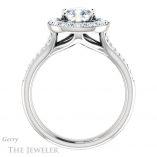 Cushion Cut Forever One Moissanite Engagement Ring #GTJ1016-cushion-fo-w