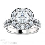 Cushion Cut Forever One Moissanite Engagement Ring #GTJ1016-cushion-fo-w