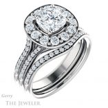 Cushion Cut Forever One Moissanite Engagement Ring #GTJ1016-cushion-fo-w