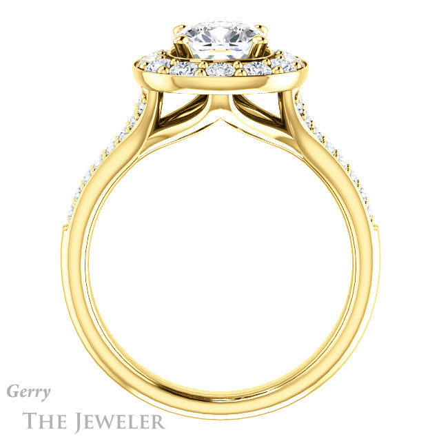 Cushion Cut Forever One Moissanite Engagement Ring #GTJ1016-cushion-fo-y