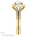 Cushion Cut Forever One Moissanite Engagement Ring #GTJ1016-cushion-fo-y