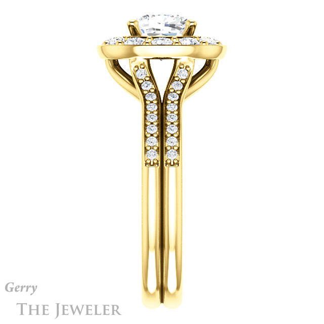 Cushion Cut Forever One Moissanite Engagement Ring #GTJ1016-cushion-fo-y