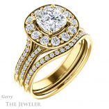 Cushion Cut Forever One Moissanite Engagement Ring #GTJ1016-cushion-fo-y