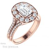 Emerald Cut Forever One Moissanite Engagement Ring #GTJ1016-emerald-fb-r 4 Emerald Cut Forever Brilliant Moissanite Engagement Ring #GTJ1016-emerald-fb-r