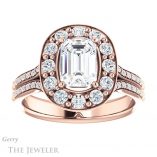 Emerald Cut Forever One Moissanite Engagement Ring #GTJ1016-emerald-fb-r 1 Emerald Cut Forever Brilliant Moissanite Engagement Ring #GTJ1016-emerald-fb-r