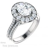 Oval Shaped Forever One Moissanite Engagement Ring #GTJ1016-oval-fo-w