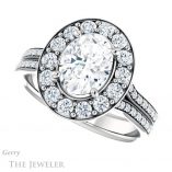 Oval Shaped Forever One Moissanite Engagement Ring #GTJ1016-oval-fo-w