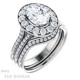Oval Shaped Forever One Moissanite Engagement Ring #GTJ1016-oval-fo-w