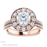 Round Cut Forever One Moissanite Engagement Ring #GTJ1016-round-fo-r