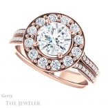 Round Cut Forever One Moissanite Engagement Ring #GTJ1016-round-fo-r