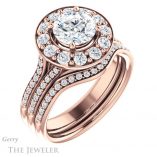 Round Cut Forever One Moissanite Engagement Ring #GTJ1016-round-fo-r