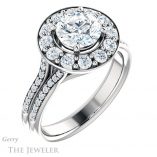 Round Cut Forever One Moissanite Engagement Ring #GTJ1016-round-fo-w 4 Round Cut Forever One Moissanite Engagement Ring #GTJ1016-round-fo-w