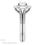 Round Cut Forever One Moissanite Engagement Ring #GTJ1016-round-fo-w 3 Round Cut Forever One Moissanite Engagement Ring #GTJ1016-round-fo-w