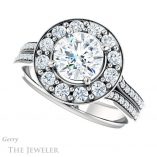 Round Cut Forever One Moissanite Engagement Ring #GTJ1016-round-fo-w 5 Round Cut Forever One Moissanite Engagement Ring #GTJ1016-round-fo-w