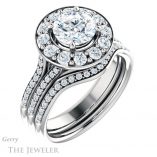 Round Cut Forever One Moissanite Engagement Ring #GTJ1016-round-fo-w 6 Round Cut Forever One Moissanite Engagement Ring #GTJ1016-round-fo-w