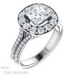 Princess Cut Forever One Moissanite Engagement Ring #GTJ1016-square-fo-w 4 Princess Cut Forever One Moissanite Engagement Ring #GTJ1016-square-fo-w