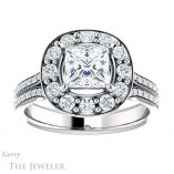 Princess Cut Forever One Moissanite Engagement Ring #GTJ1016-square-fo-w 1 Princess Cut Forever One Moissanite Engagement Ring #GTJ1016-square-fo-w