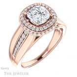 Cushion Cut Forever One Moissanite Engagement Ring #GTJ1017-cushion-fo-r