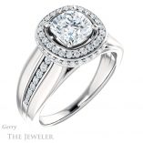 Cushion Cut Forever One Moissanite Engagement Ring #GTJ1017-cushion-fo-w