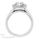 Cushion Cut Forever One Moissanite Engagement Ring #GTJ1017-cushion-fo-w