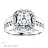 Cushion Cut Forever One Moissanite Engagement Ring #GTJ1017-cushion-fo-w