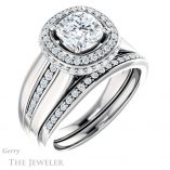 Cushion Cut Forever One Moissanite Engagement Ring #GTJ1017-cushion-fo-w