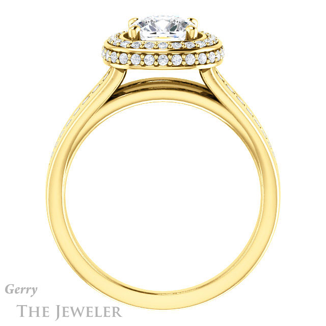 Cushion Cut Forever One Moissanite Engagement Ring #GTJ1017-cushion-fo-y