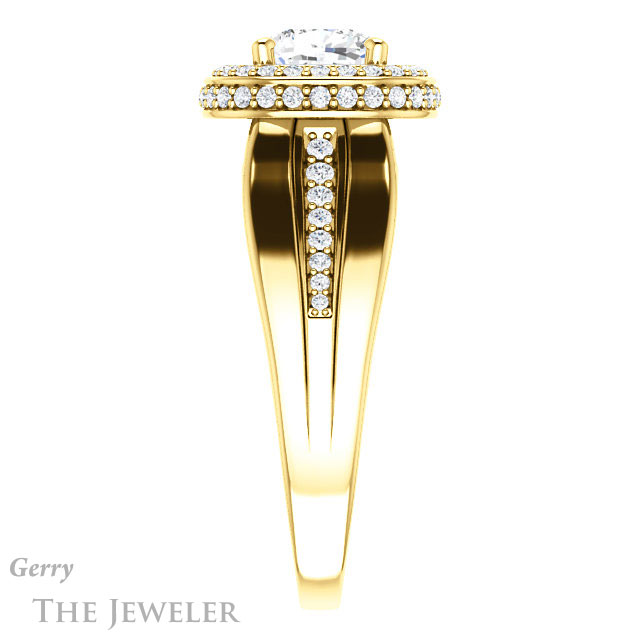 Cushion Cut Forever One Moissanite Engagement Ring #GTJ1017-cushion-fo-y