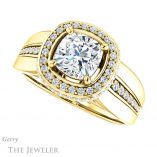 Cushion Cut Forever One Moissanite Engagement Ring #GTJ1017-cushion-fo-y