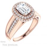 Emerald Cut Forever One Moissanite Engagement Ring #GTJ1017-emerald-fb-r 4 Emerald Cut Forever Brilliant Moissanite Engagement Ring #GTJ1017-emerald-fb-r