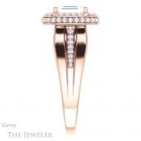 Emerald Cut Forever One Moissanite Engagement Ring #GTJ1017-emerald-fb-r 3 Emerald Cut Forever Brilliant Moissanite Engagement Ring #GTJ1017-emerald-fb-r