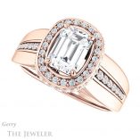 Emerald Cut Forever One Moissanite Engagement Ring #GTJ1017-emerald-fb-r 5 Emerald Cut Forever Brilliant Moissanite Engagement Ring #GTJ1017-emerald-fb-r
