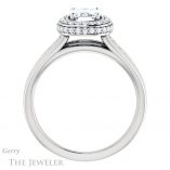 Emerald Cut Forever One Moissanite Engagement Ring #GTJ1017-emerald-fb-w 2 Emerald Cut Forever Brilliant Moissanite Engagement Ring #GTJ1017-emerald-fb-w