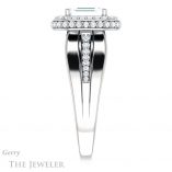 Emerald Cut Forever One Moissanite Engagement Ring #GTJ1017-emerald-fb-w 3 Emerald Cut Forever Brilliant Moissanite Engagement Ring #GTJ1017-emerald-fb-w