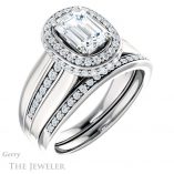 Emerald Cut Forever One Moissanite Engagement Ring #GTJ1017-emerald-fb-w 6 Emerald Cut Forever Brilliant Moissanite Engagement Ring #GTJ1017-emerald-fb-w