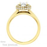 Emerald Cut Forever One Moissanite Engagement Ring #GTJ1017-emerald-fb-y 2 Emerald Cut Forever Brilliant Moissanite Engagement Ring #GTJ1017-emerald-fb-y