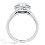 Oval Shaped Forever One Moissanite Engagement Ring #GTJ1017-oval-fo-w