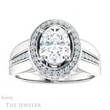 Oval Shaped Forever One Moissanite Engagement Ring #GTJ1017-oval-fo-w
