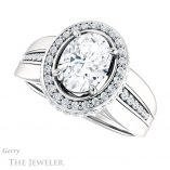 Oval Shaped Forever One Moissanite Engagement Ring #GTJ1017-oval-fo-w