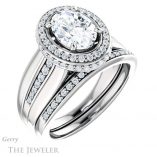Oval Shaped Forever One Moissanite Engagement Ring #GTJ1017-oval-fo-w