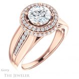 Round Cut Forever One Moissanite Engagement Ring #GTJ1017-round-fo-r