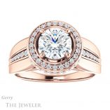 Round Cut Forever One Moissanite Engagement Ring #GTJ1017-round-fo-r