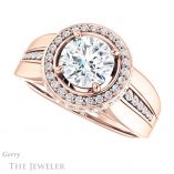 Round Cut Forever One Moissanite Engagement Ring #GTJ1017-round-fo-r